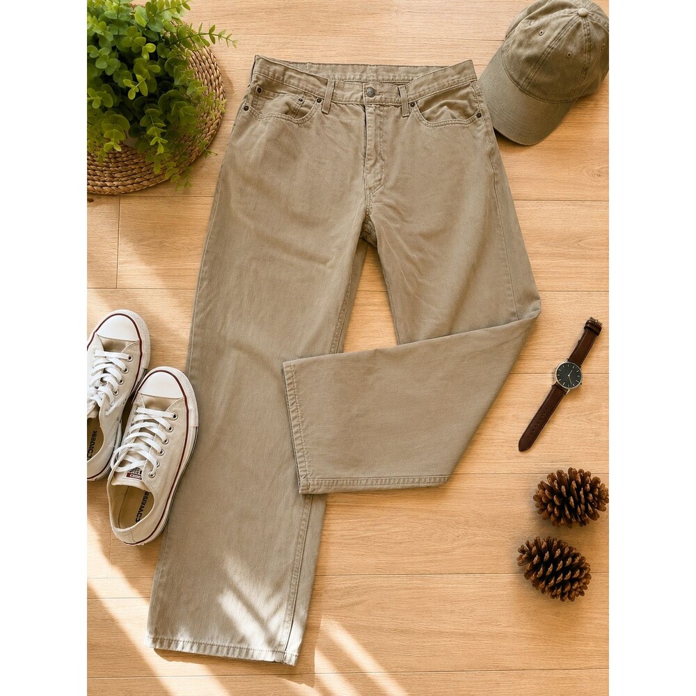 Levi’s 559 Jeans Mens 38x30 Khaki Tan Beige Straight Leg 5 Pocket Pants